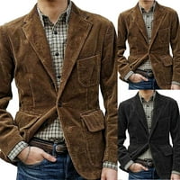 Muškarci Vintage Corduroy Slim gumba Blazer Business radne kaput jakne