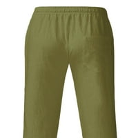 Capreze muškarci dno elastične struk hlače nacrtavajuće pantalone ugrađene salona sa loungewewar-om, čvrsta vojska zelena l
