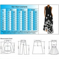 Mini haljine za žene Ljetni casual bez rukava cvjetni print v izrez Maxi Labava haljina Boho Beach Dug