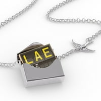 Ogrlica za zaključavanje LAE Zračna luka za Lae u srebrnom kovertu Neonblond