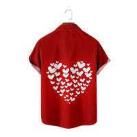 Valentinovo Havajska majica Men Ljetni momci 3D košulje za djecu Odmor na plaži kratkih rukava Tee Majica Muška bluza, F-XL