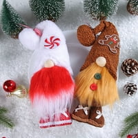 Zruodwans Xmas Theme Gnome Plišani ručni božićni gnome sa plišanim kapama Candy Cane Predivan za odmor