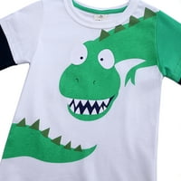 Dječji djeca crtani dječaci Dinosaur Patchwork majica vrhovi odjeću