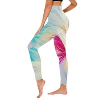 Tenjioio Womens Workout Dno padajuće zatvaranje tiskane joge hlače visoke struk labave ravne duge hlače