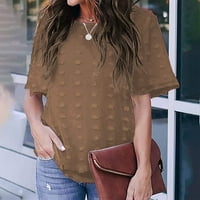 Ženska ljetna majica casual okrugli vrat modni bluza s kratkim rukavima 2xl