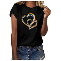 Valentinova majica za žensku majicu Love Heart tiskane košulje kratkih rukava Grafički tinejdžer Ters