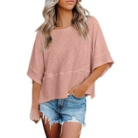 Majice za žene Trendy Solid Colore Loot Fit kratki ženski bluze i vrhovi Dreske ležerne ljetne krajeve