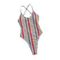 Ženski prugasti jednodijelni kupaći kostim, kostim za blokiranje boja