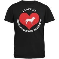 Valentines Volim majicu Chesapeake Bay Retriever Crna za odrasle - velika