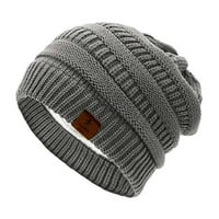 Jiaroswwei Beanie HATS ne-svrbež dobre istezanje Čvrsta boja topli dnevni limenki zimski šešir za vanjski