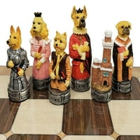 Mačke VS psi životinje šahov sa 17 rustikalne boolozne ploče W Dvorci