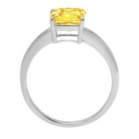 2. CT briljantna gusjenica sintetički žuti moissinite 14k bijeli zlatni pasijans prsten sz 10.5