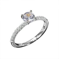 Srebrni ženski modni trend pojedinačni puni dijamantni zircon prsten ženski nakit dijamantni prstenovi za žene veličine Žene prstenovi postavljaju velike prstenove