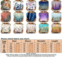 Avamo rukave za žene za žene Ljeto Ležerne prilike za ispis Okrugli izrez Loover pulover udobne meke bluze