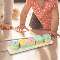 Drvene sortiranje čapljenja igračaka oblika boja za prepoznavanje boja za predškolsku igračku Macaron