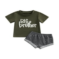 Calsunbaby Toddlers Boy Streetwear Outfit novorođenčad Okrugli vrat kratkih rukava s majicama majice
