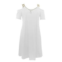 Haljine za žene, ženska modna cool puna boja casual vez gotičke elegantne haljine, bijeli, s