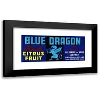 Anonimni crni modernog uokvirenog muzeja Art Print pod nazivom - Blue Dragon Florida Citrus Florit Label