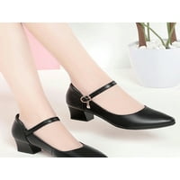 Ženske haljine cipele Mary Jane Heels istaknute prste pumpe Udobne cipele sa niskom petom crna 9