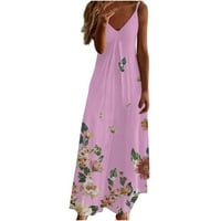 Finelylove casual ljetne haljine plus veličina cvjetna haljina za žene A-line dužine gležnja otisnuta
