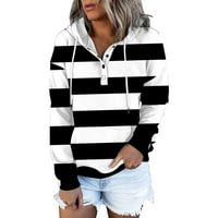 TKLPEHG grafički duksevi za žene Fall Graphic Hoodie Comfy Loose dugih rukava Ležerne prilike sa kapuljačom sa džepom Dukserice Trendy Color blok spajanje pulover # 02-crni xxl