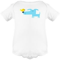 Slatki plavi pas i ptica doodle bodi dječji dječji dojenčad -Image by Shutterstock, novorođenčad