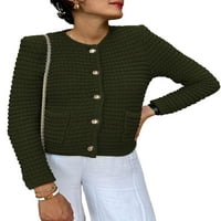 SUNISERY WOODY Knit Cardigan dugih rukava s dugim ručicama Otvoreno džemper sa džepovima sa džepovima