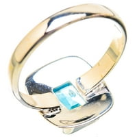 Blue Topaz Ring Veličina 12. - Ručno rađena boho vintage nakit RING1295