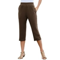 Ženska elastična struka Slack ženske joge Seven bonts hlače casual pantalone Duksevi ravne dukseve za noge hlače otvori za noge sa džepovima