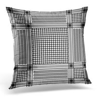Skičeni keffiyeh uzorak geometrijski cvjetni tradicionalni Bliski istočni crno bijeli jastučni jastučni poklopac jastuka