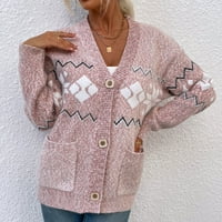 SHPWFBE Cardigan džemperi za žene s dugim rukavima, otvorena prednja ležerna odjeća sa džepnim ženskim