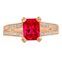 2.45ct smaragdni rez ružičasti simulirani turmalin 14k ružičasti ružin zlato graviranje izjava godišnjica angažmana vjenčana prstena veličine 8.25