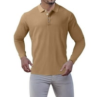 Muške polo majice muško casunski gumb košulje od jesenske prugaste tkanine Okrenite košulju s dugim