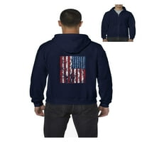 - Muška dukserica pulover punog zip, do muškaraca veličine 5xl - američka zastava 4. jula