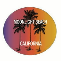 Moonlight Beach California Trendy Suvenir Ovalna naljepnica