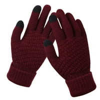 FABIURT Ženske rukavice muške i ženske rukavice za ispis snježnih pahuljica, kreativni i moderni mobilni telefon sa zaslonom pletenim rukavicama, debelim i toplim zimskim odraslim osobama