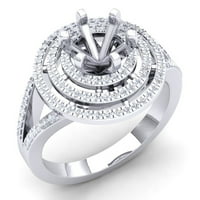 DazzlingRock kolekcija 0. Carat 10k okrugli bijeli dijamantni polukretnina za angažman prstena za montiranje
