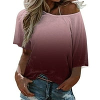Fattazi bluze za žene Casual Women Boho Lood Top Ljetna bluza Majica One Plus veličine Gradijent ispisane
