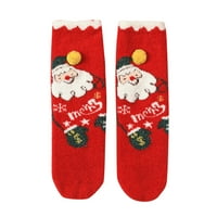 Božićna djeca Coral Pile Topla roditelja i dječje čarape crtane čarape za bebe čarape s jednom veličinom