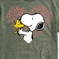 Kikiriki - Snoopy Woodstock XO Heart - Muška grafička majica kratkih rukava