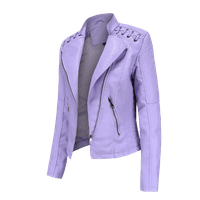 Dugi rukav patentni zatvarač modni vrhovi kožna jakna za žene čišćenje vruće ružičaste veličine 2xl