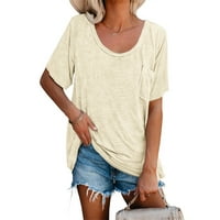 Ženska ljetna čvrsta džepna džepna majica