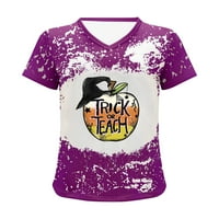 Ljetna ušteda odjeću Loopsun ženska majica V-izrez Halloween Print majica kratkih rukava majica