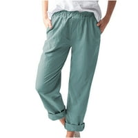 Ljeto plus ženski kratke hlače, ženske ležerne džepove čvrstih boja elastični struk Udobne ravno hlače
