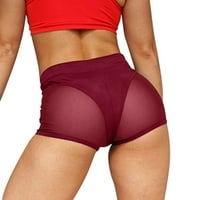 Joga kratke hlače za žene visoko strukne mrežice za šivanje čvrstog rasteza joge sportske kratke hlače
