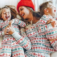 Porodica koja odgovara Božićne pidžame setovi Xmas Tree Santa Ispis Outfits Okrugli vrat dugih rukava za spavanje