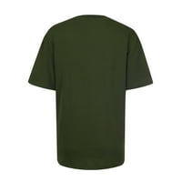 Cleance ženska odjeća Oktoberfest bluza Okrugli vrat Majica Ljetno slovo Ispis kratkih rukava Osnovna majica vojska zelena XL