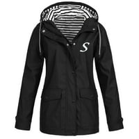 Jakne za žensku ležerna čvrsta jakna na otvorenom plus veličine s kapuljačnim vodonepropusnim vodonemljivim džepovima kaput