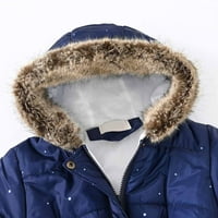 Djeca jesen zimska parka kaput od runa s kapuljačom od ispisanog toplog držanja jakne casual zip up