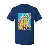 Divlji Bobby Dean Russo Neon Colorfu Dolphin Ljubitelj životinja Muškarci Grafički tee, Kraljevski,